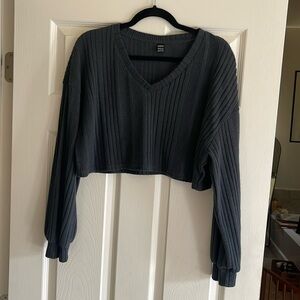 Large, long sleeved crop top